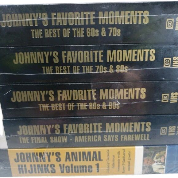 Johnny Carson Johnny's Favorite Moments Best Of Animal Hijinks 5 Set VHS NEW VTG - Picture 1 of 11